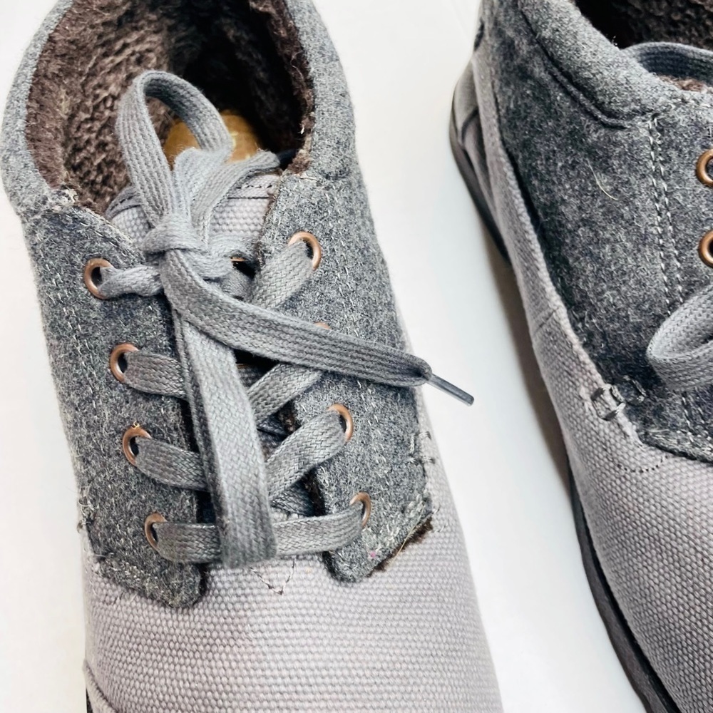 Toms Botas Highlands Mens Grey Wool Ridge Sherpa Lined Chukka Boots Size 12 - Picture 3 of 9